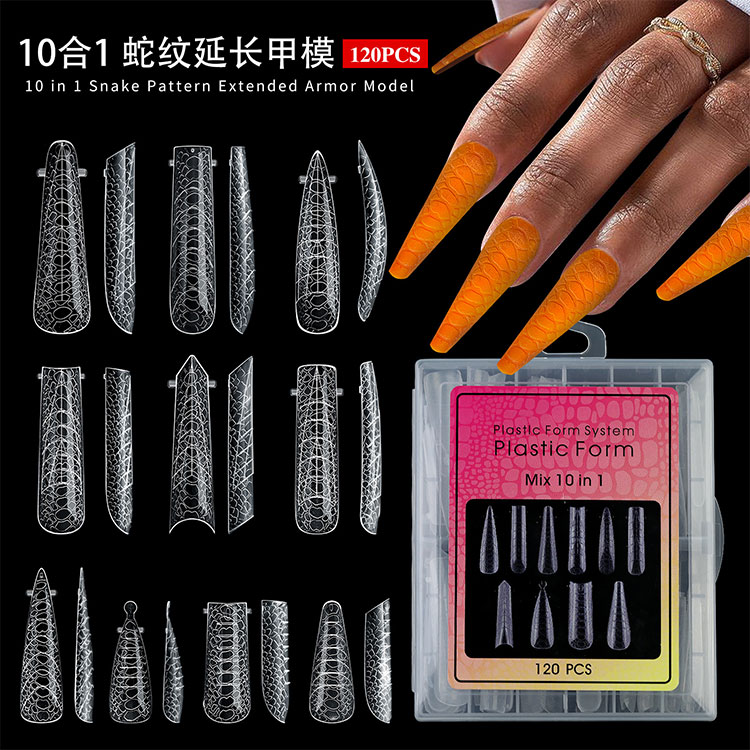 X-in-I anguis Exemplum Nail extensio formae 120pcs