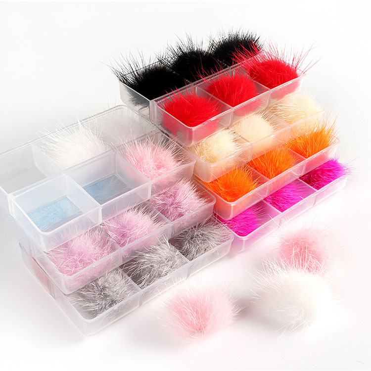 6pcs Box 3d Sofy Magnetic Pom Pom Pro Nails