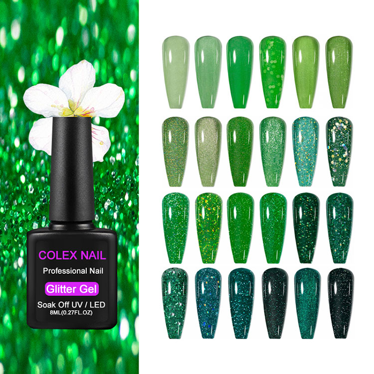 8ML Green Glitter Gel Poloniae
