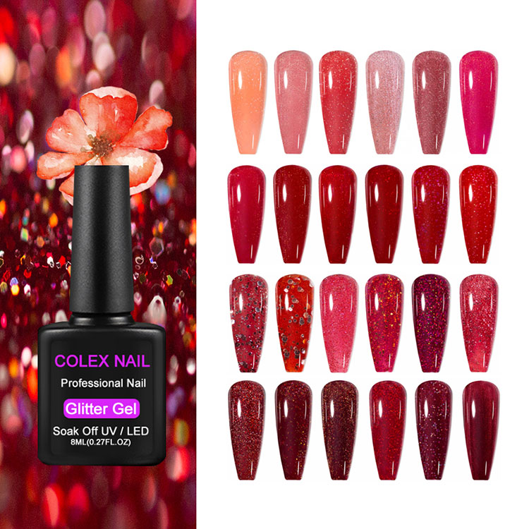 8ML Red Glitter Gel Polonica Donum