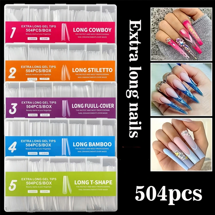 Extra Long Gel Tips - 504PCs