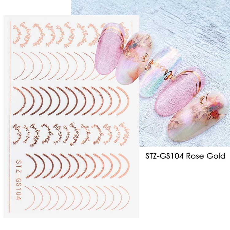 Aurum Argentum Stripe Lines Nail Libelli Decals