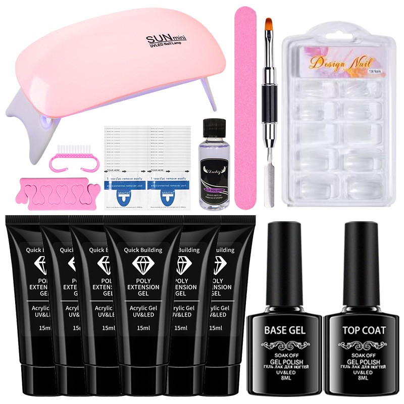 Poly Extension gel Nail Kit cum Mini Nail Lamp