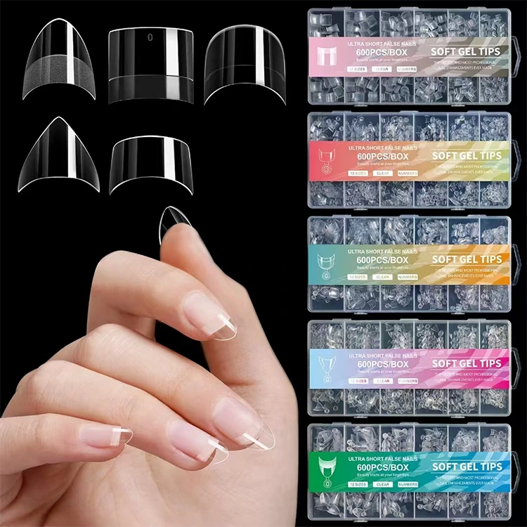 Ultra Short mollis Gel Tips - 600pcs